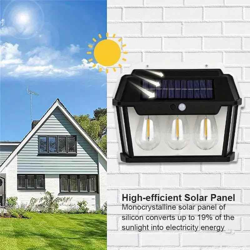 Solar Wall Lights Outdoor (1/3 Light Bulb)