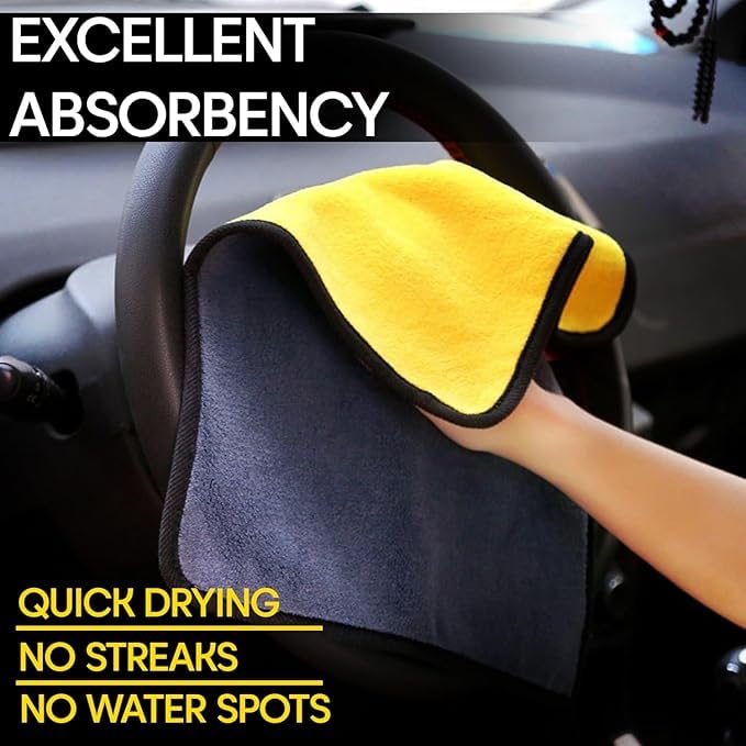 🔥 Best Seller!! Pack Of 6🔥PCS Microfiber Car Duster Brush Complete Cleaning Kit (Big Car Duster, 3 in 1 Wax Coating, Small Duster, Microfiber Cloth, Detailing Brush and Windshield Cleaning Tablets)