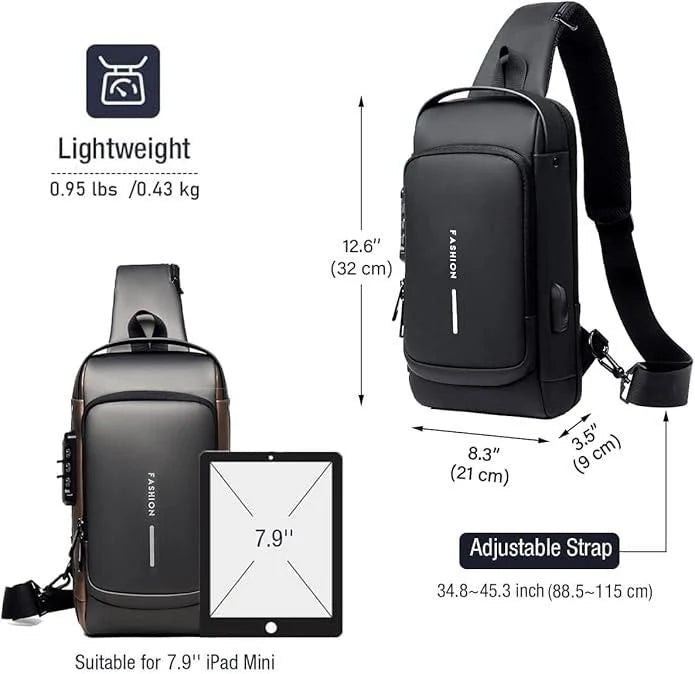 Unisex Sling Bag – Classic Leather Style for Bikers, Workaholics, College & Travel
