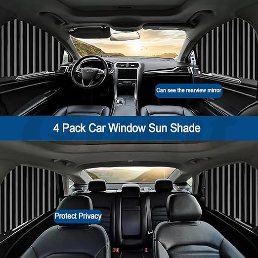 Magnetic Car Curtains | Window Privacy Sunshade (4pcs)