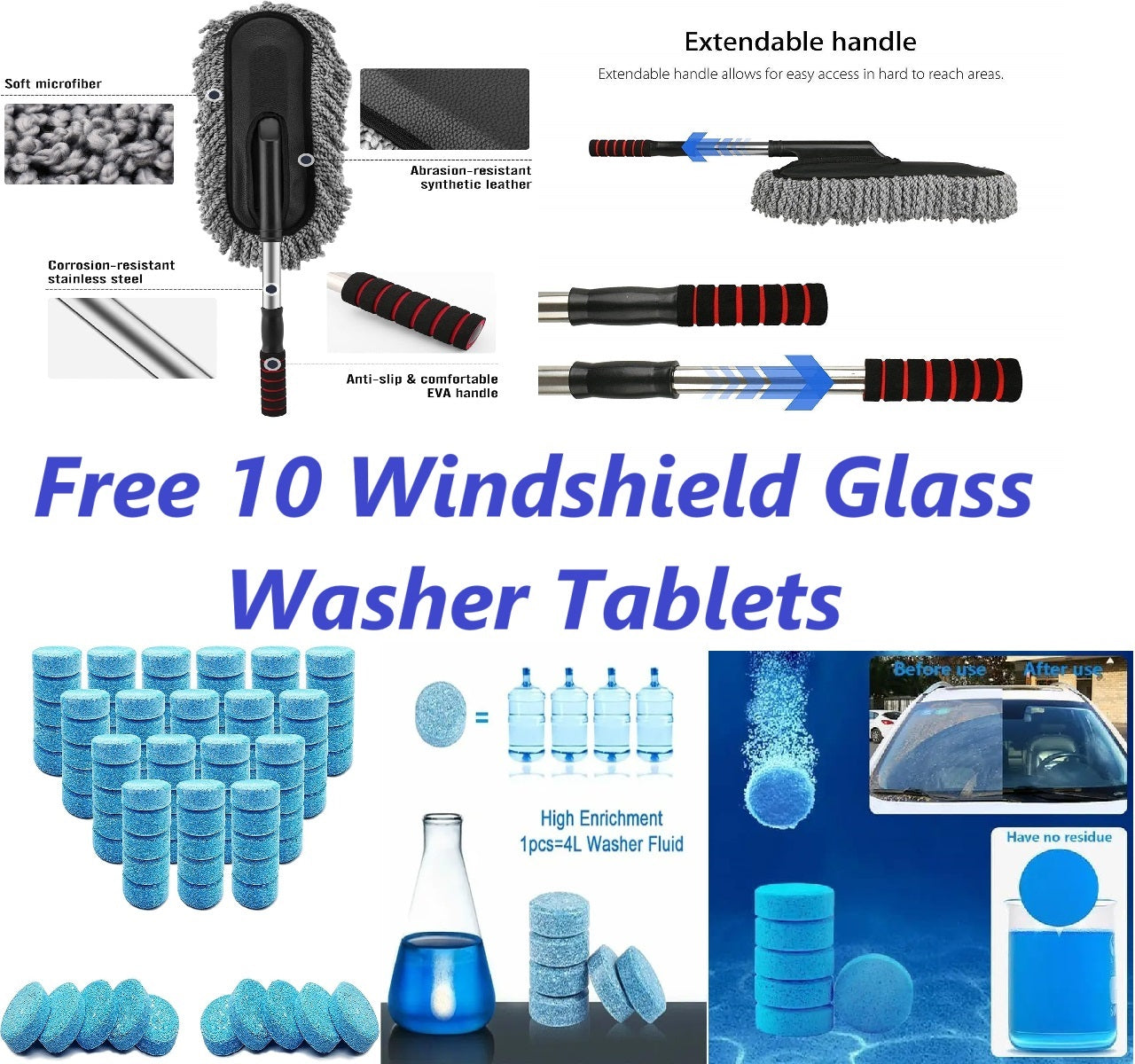 New Extendable Microfiber Car Cleaning Brush