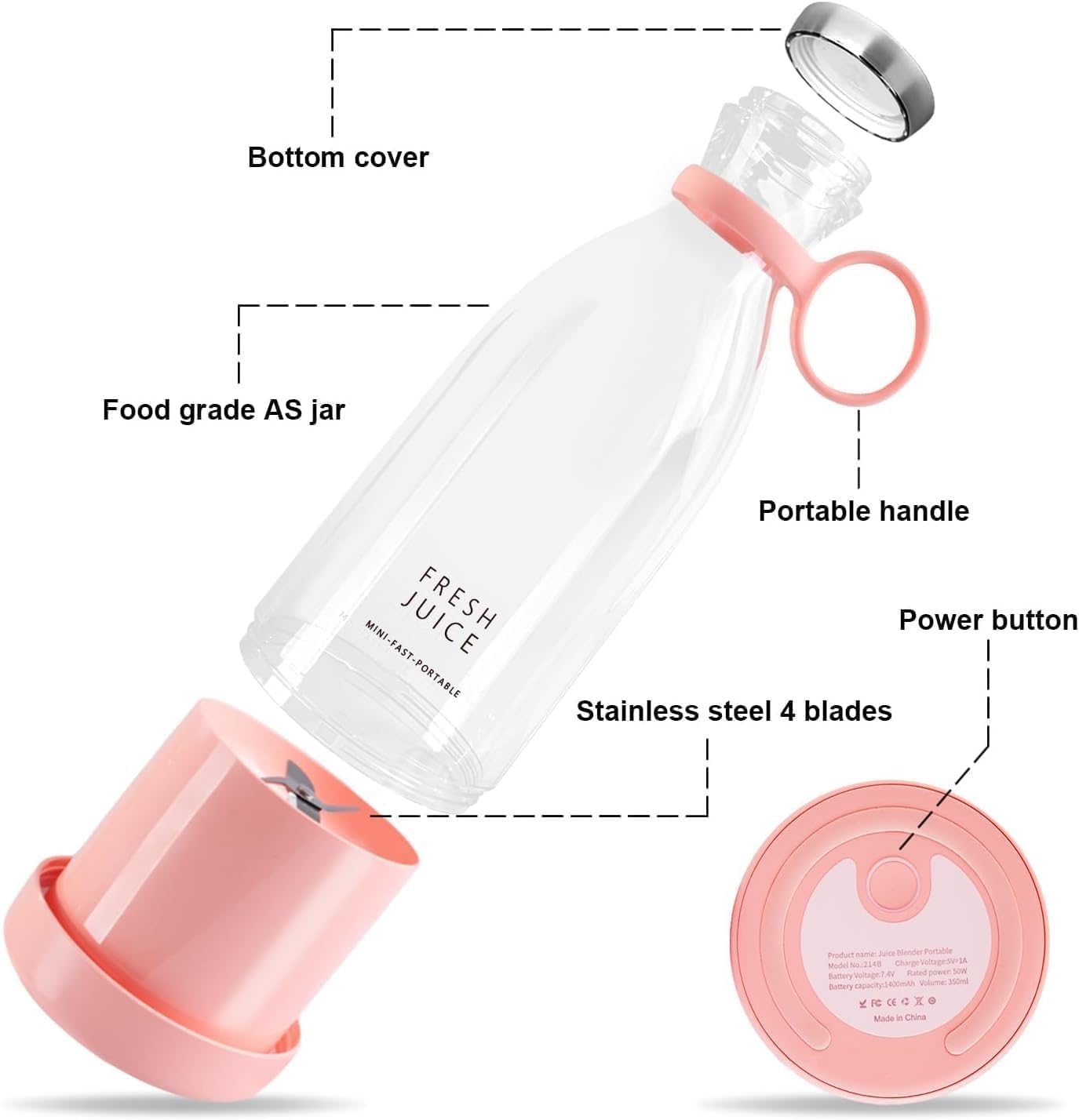 USB Rechargeable Mini Juicer Blender Bottle