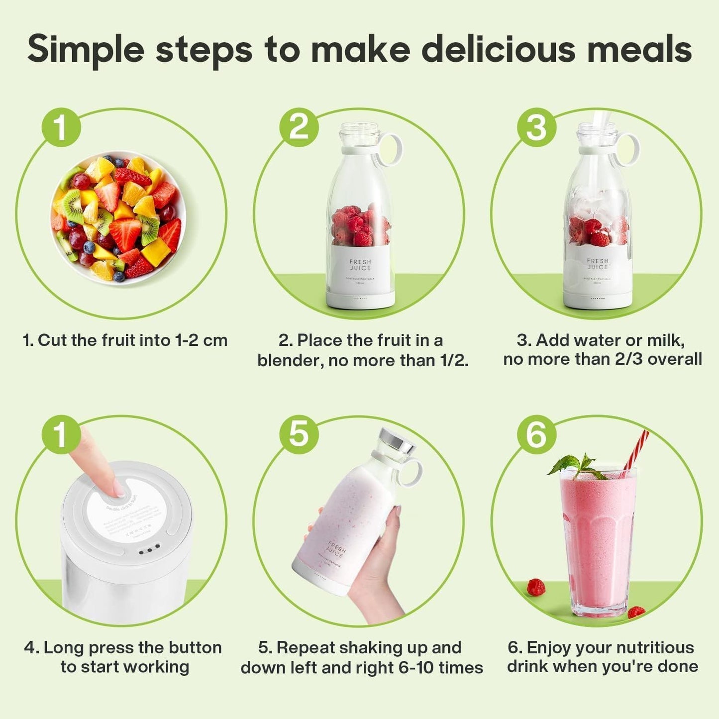 USB Rechargeable Mini Juicer Blender Bottle