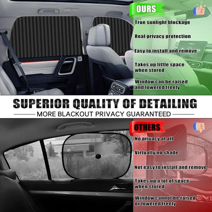 Magnetic Car Curtains | Window Privacy Sunshade (4pcs)