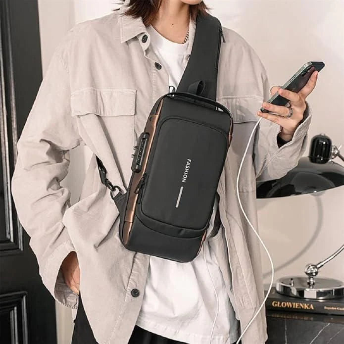 Unisex Sling Bag – Classic Leather Style for Bikers, Workaholics, College & Travel