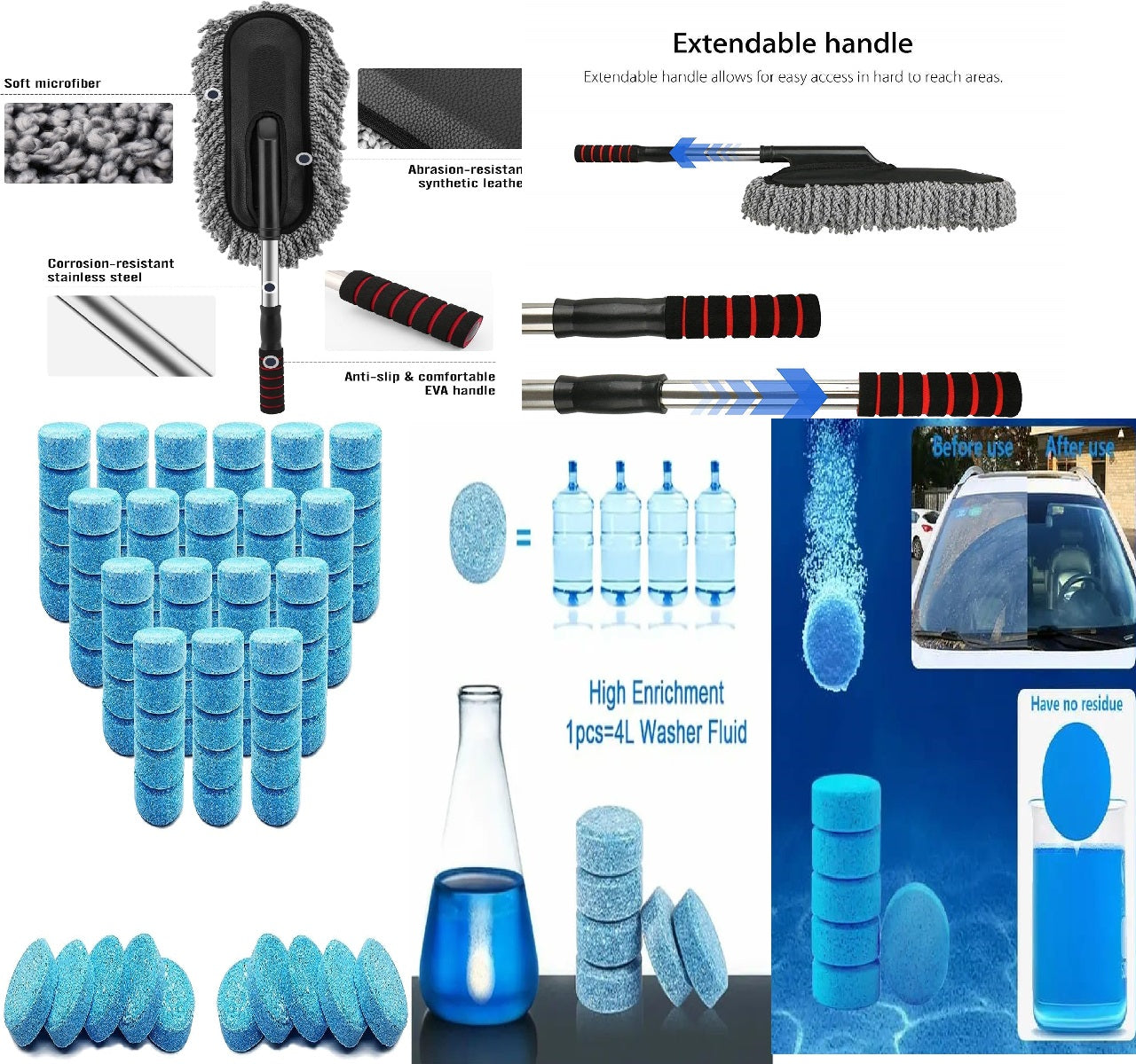 New Extendable Microfiber Car Cleaning Brush