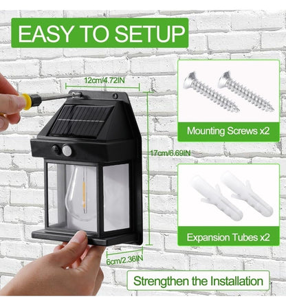 Solar Wall Lights Outdoor (1/3 Light Bulb)