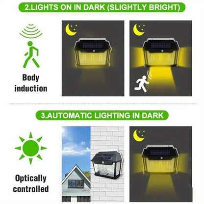 Solar Wall Lights Outdoor (1/3 Light Bulb)