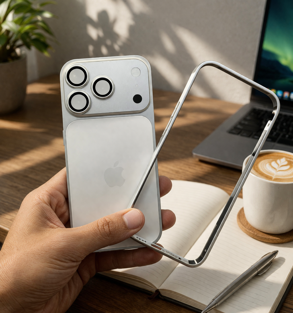 Metal Bumper Converter Case to iPhone 17 Pro Max ( Images are Real & Genuine )