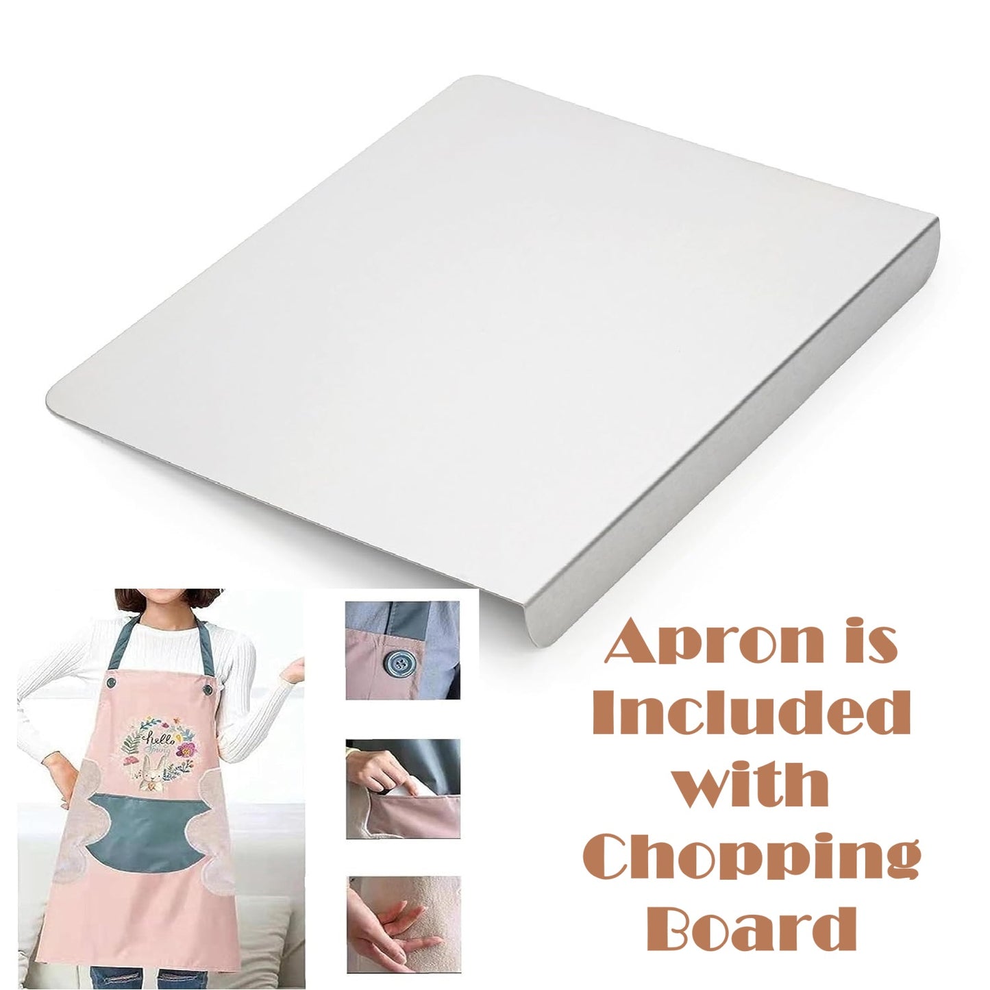 Stainless Steel Chopping Board with Waterproof Apron