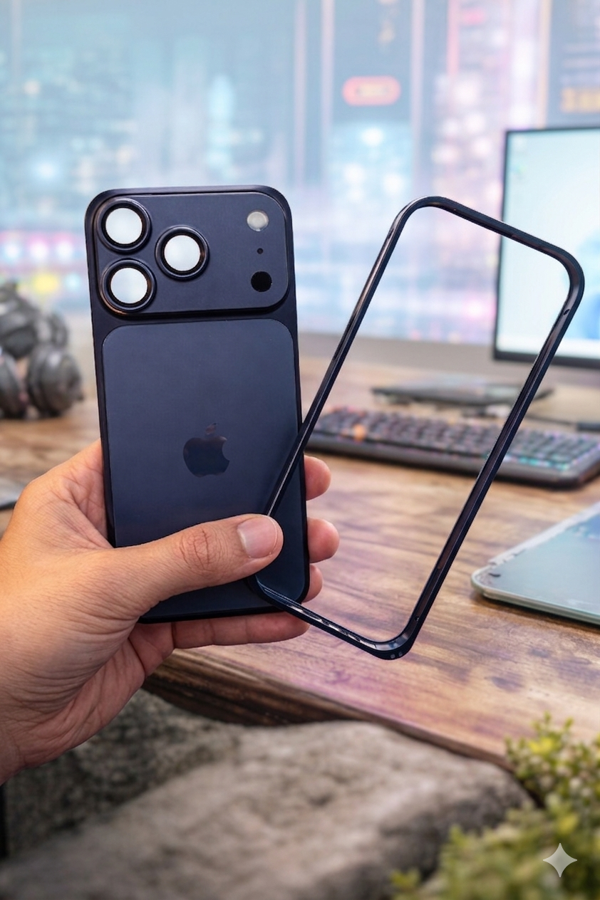 Metal Bumper Converter Case to iPhone 17 Pro Max ( Images are Real & Genuine )