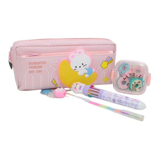 Kids Stationery Set: Pencil Case, Pens, Eraser Box