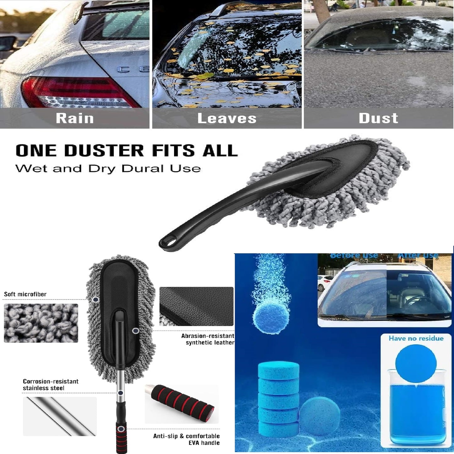 Extendable Microfiber Car Cleaning Brush