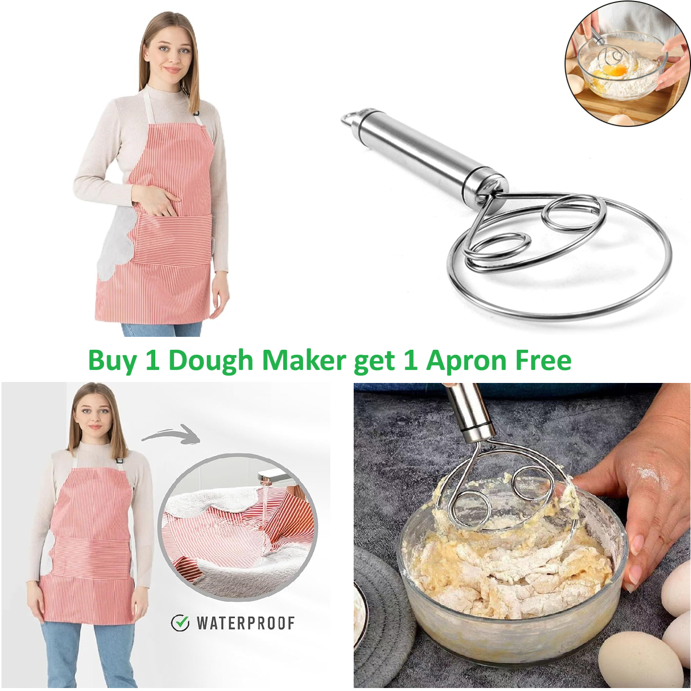 Stainless Steel Dutch Style Dough Maker Combo Pack