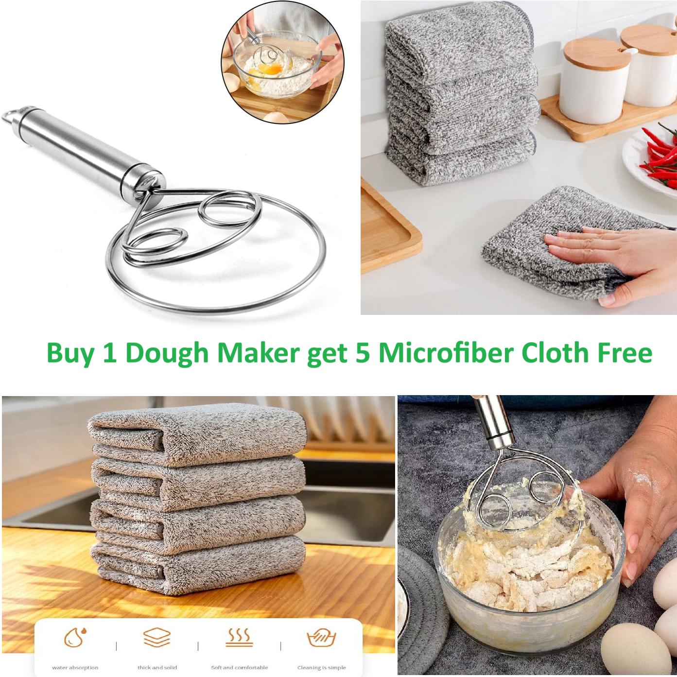 Stainless Steel Dutch Style Dough Maker Combo Pack