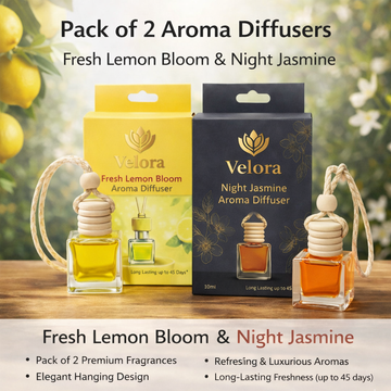 Car Aroma Diffuser Pack of 2 "Lime Drive & Noir Drive"