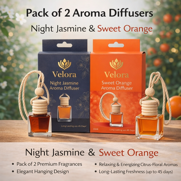 Car Aroma Diffuser Pack of 2 "Noir Drive & Orange Torque"