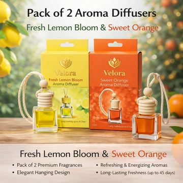 Car Aroma Diffuser Pack of 2 "Lime Drive & Orange Torque"