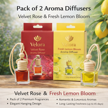 Car Aroma Diffuser Pack of 2 "Royal Ruge & Lime Drive"